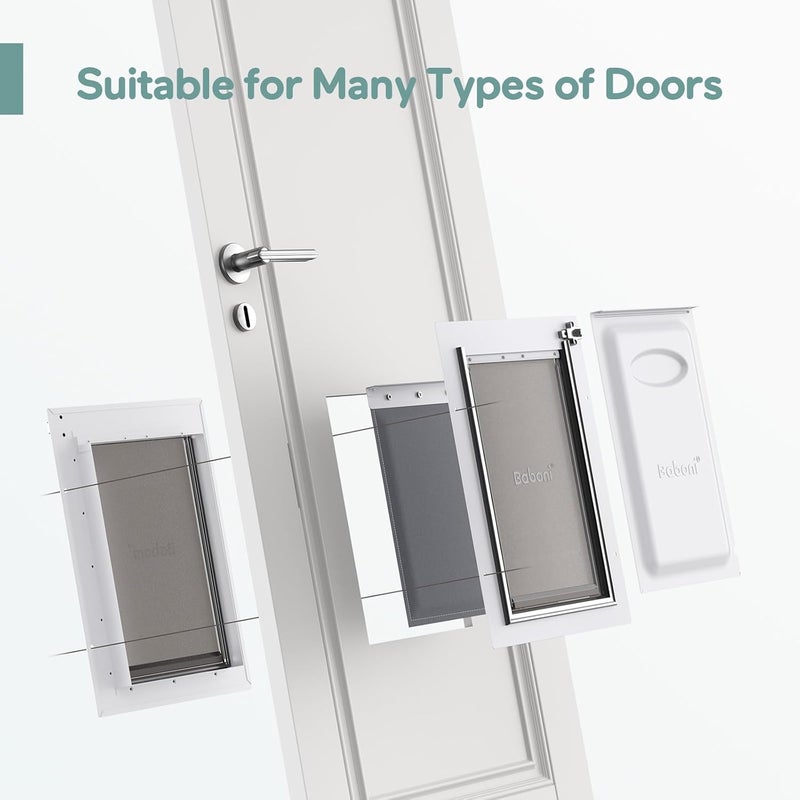 baboni 3-Flaps Pet Door for Interior and Exterior Doors, Steel Frame and Telescoping Tunnel, Strong and Durable Dog Door (Pets Up to 40 Lb) -Medium - Image 3